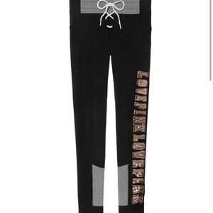 Black and Gray Leggings with Adjustable Waistband